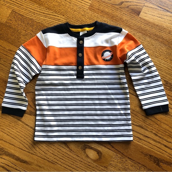 Boys Striped Pima Cotton Henley - Picture 1 of 6